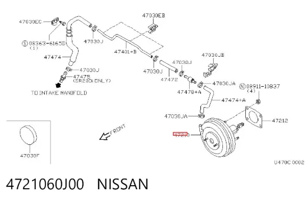 Підсилювач гальм 4721060J00 Nissan/Infiniti