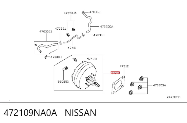 Підсилювач гальм 472109NA0A Nissan/Infiniti