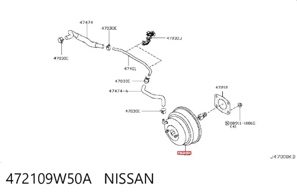 Підсилювач гальм Nissan Teana J31