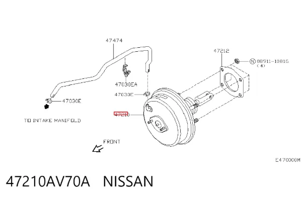 Підсилювач гальм 47210AV70A Nissan/Infiniti