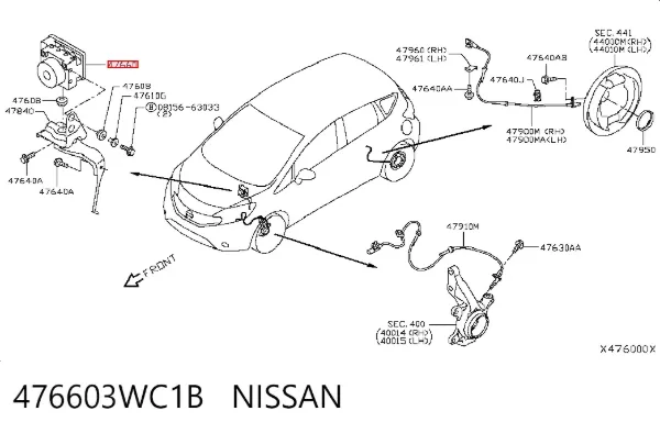 Блок АБС 476603WC1B Nissan/Infiniti