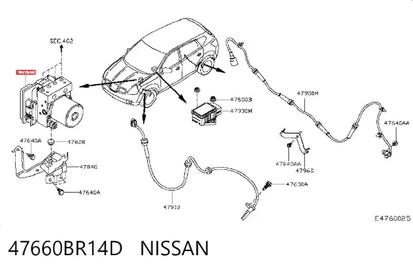 Блок АБС 47660BR14D Nissan/Infiniti