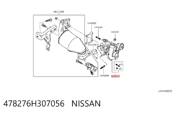 Турбіна 478276H307056 Nissan/Infiniti