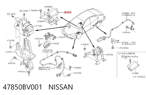Блок керування ESP 47850BV001 Nissan/Infiniti