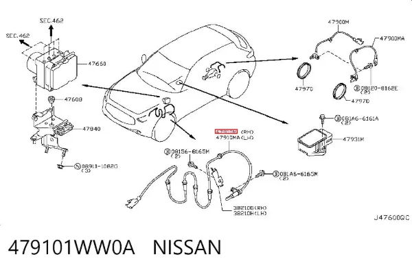 Датчик АБС передній 479101WW0A Nissan/Infiniti