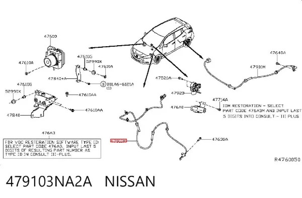 Датчик АБС передній 479103NA2A Nissan/Infiniti