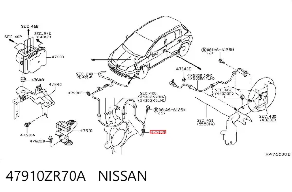 Датчик АБС передній 47910ZR70A Nissan/Infiniti