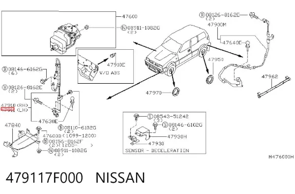 Датчик АБС (ABS) передній, лівий 479117F000 Nissan/Infiniti