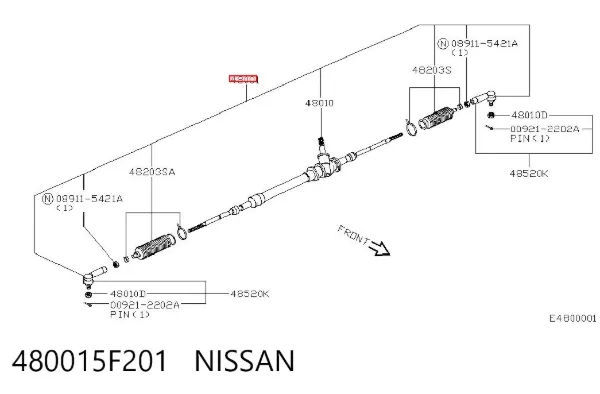 Рульова рейка 480015F201 Nissan/Infiniti