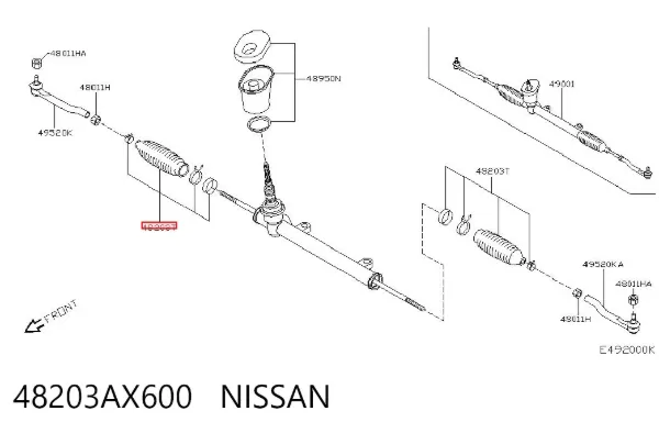 Пильник рульової рейки 48203AX600 Nissan/Infiniti