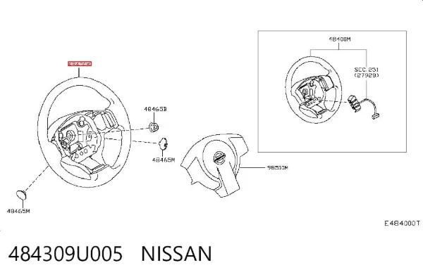 Кермо 484309U005 Nissan/Infiniti