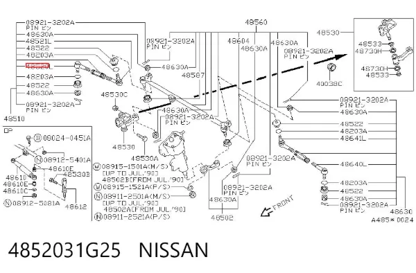 Рульовий наконечник 4852031G25 Nissan/Infiniti
