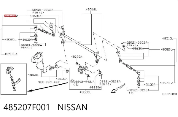 Рульовий наконечник 485207F001 Nissan/Infiniti