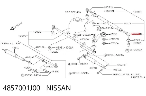 Рульовий наконечник 4857001J00 Nissan/Infiniti