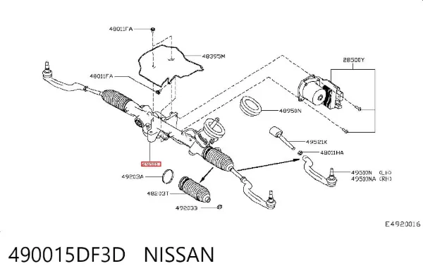 Рульова рейка 490015DF3D Nissan/Infiniti