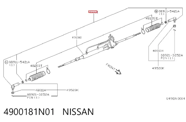 Рульова рейка 4900181N01 Nissan/Infiniti
