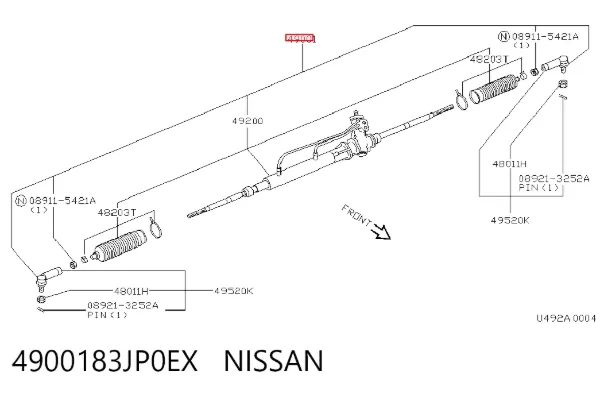 Рульова рейка 4900183JP0EX Nissan/Infiniti