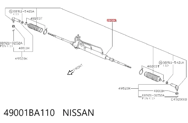 Рульова рейка 49001BA110 Nissan/Infiniti