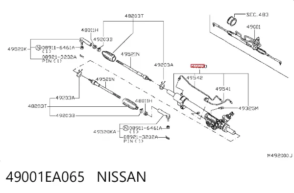 Рульова рейка 49001EA065 Nissan/Infiniti