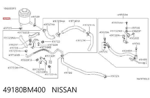 Бачок ГУР Nissan Almera II