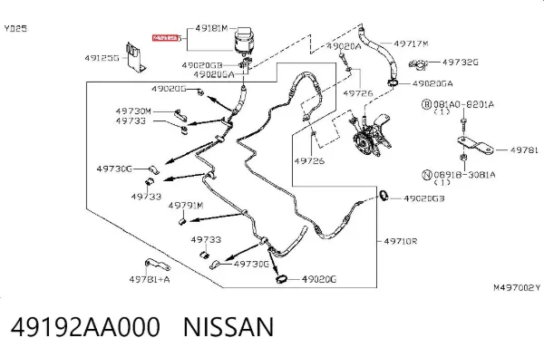 Бачок ГУР 49192AA000 Nissan/Infiniti