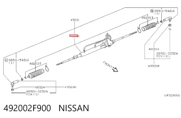 Рульова рейка 492002F900 Nissan/Infiniti