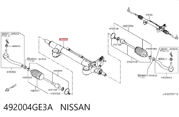 Рульова рейка 492004GE3A Nissan/Infiniti