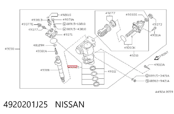 Ремкомплект рульової рейки Nissan Patrol Y60