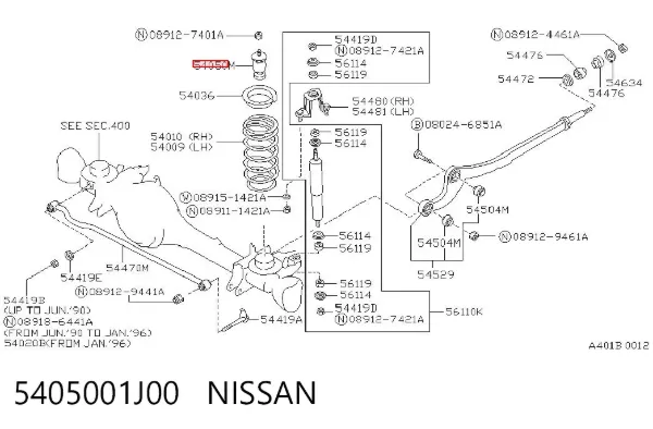 Буфер-відбійник амортизатора переднього 5405001J00 Nissan/Infiniti