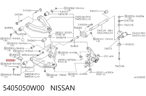 Буфер-відбійник амортизатора переднього 5405050W00 Nissan/Infiniti