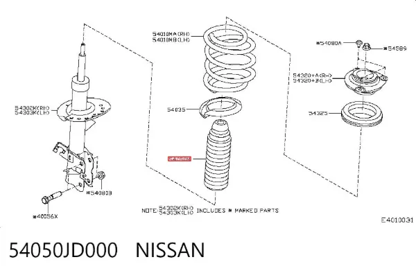 Пильник амортизатора переднього 54050JD000 Nissan/Infiniti