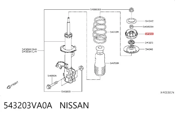 Опора амортизатора переднього 543203VA0A Nissan/Infiniti