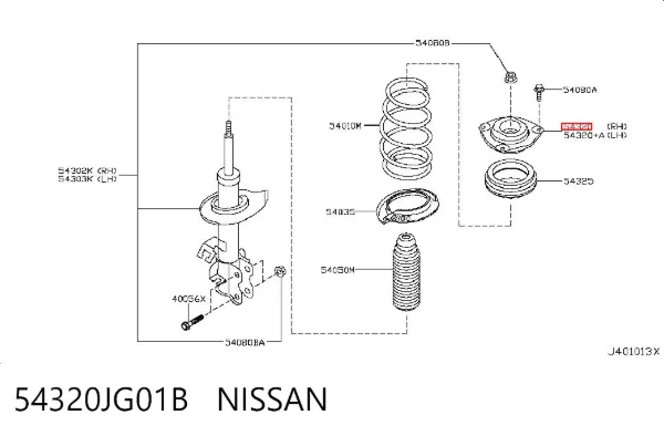 Опора амортизатора переднього правого 54320JG01B Nissan/Infiniti