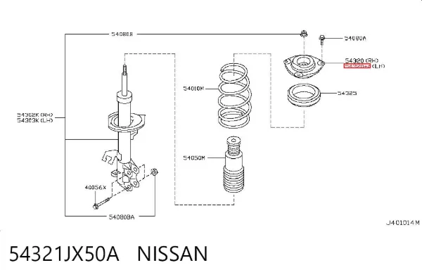 Опора амортизатора переднього 54321JX50A Nissan/Infiniti