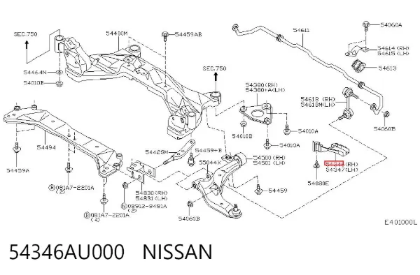  54346AU000 Nissan/Infiniti