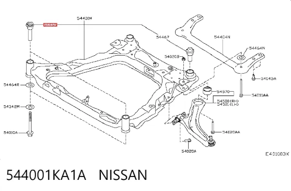 Сайлентблок передній балки/підрамника 544001KA1A Nissan/Infiniti