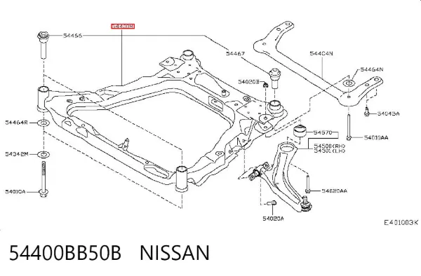 Підрамник передній 54400BB50B Nissan/Infiniti