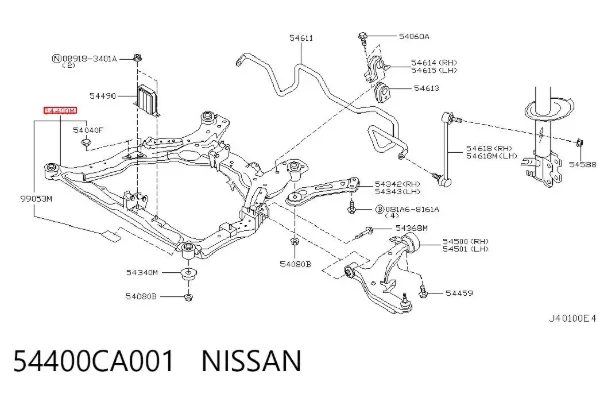 Підрамник передній 54400CA001 Nissan/Infiniti