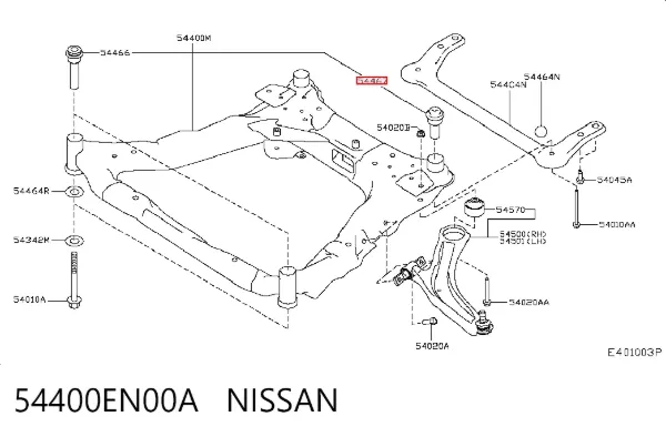 Сайлентблок передній балки/підрамника 54400EN00A Nissan/Infiniti