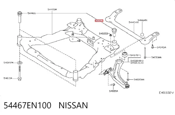 Сайлентблок передній балки/підрамника 54467EN100 Nissan/Infiniti