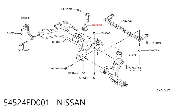 Кронштейн передньої балки 54524ED001 Nissan/Infiniti