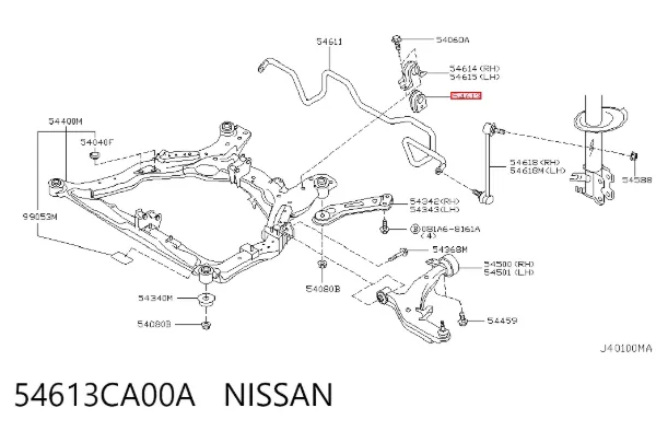 Втулка переднього стабілізатора 54613CA00A Nissan/Infiniti