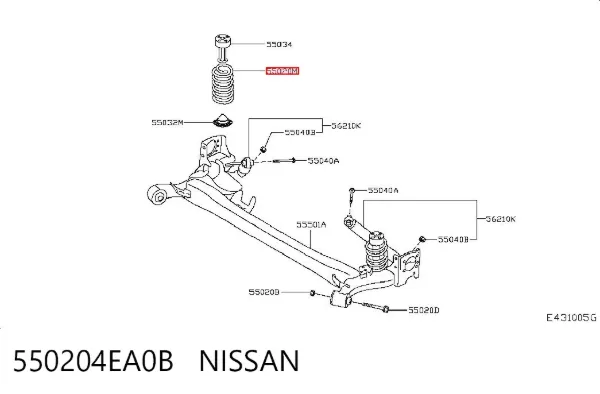 Задні пружини 550204EA0B Nissan/Infiniti