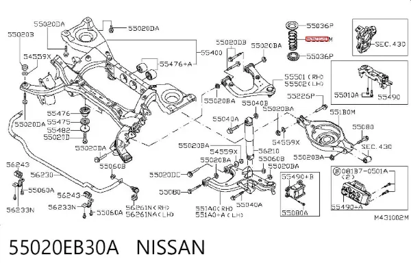 Задні пружини 55020EB30A Nissan/Infiniti