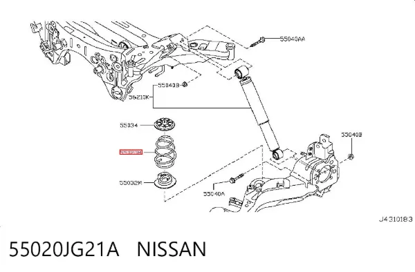 Задні пружини 55020JG21A Nissan/Infiniti