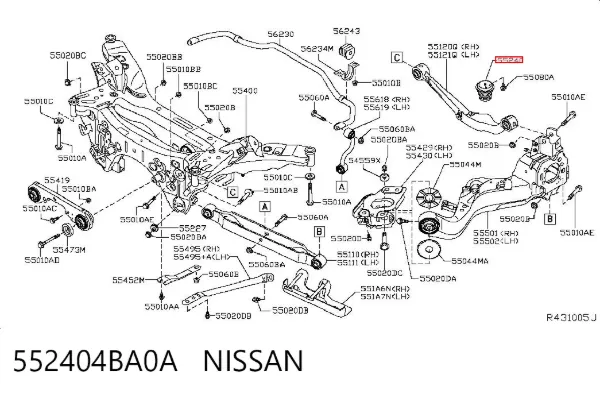 Відбійник заднього амортизатора 552404BA0A Nissan/Infiniti