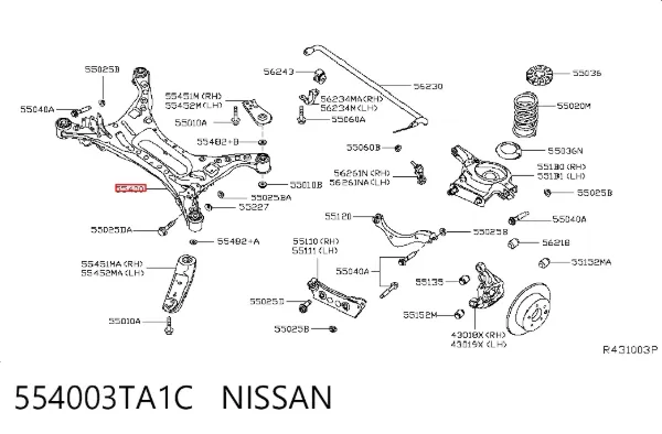 Балка задня 554003TA1C Nissan/Infiniti
