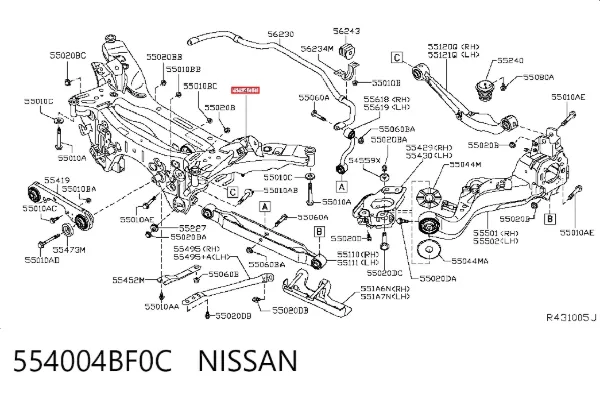 Балка задня 554004BF0C Nissan/Infiniti