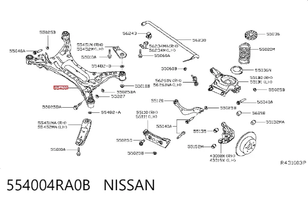 Балка задня 554004RA0B Nissan/Infiniti