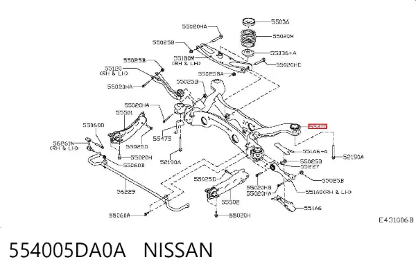 Балка задня 554005DA0A Nissan/Infiniti
